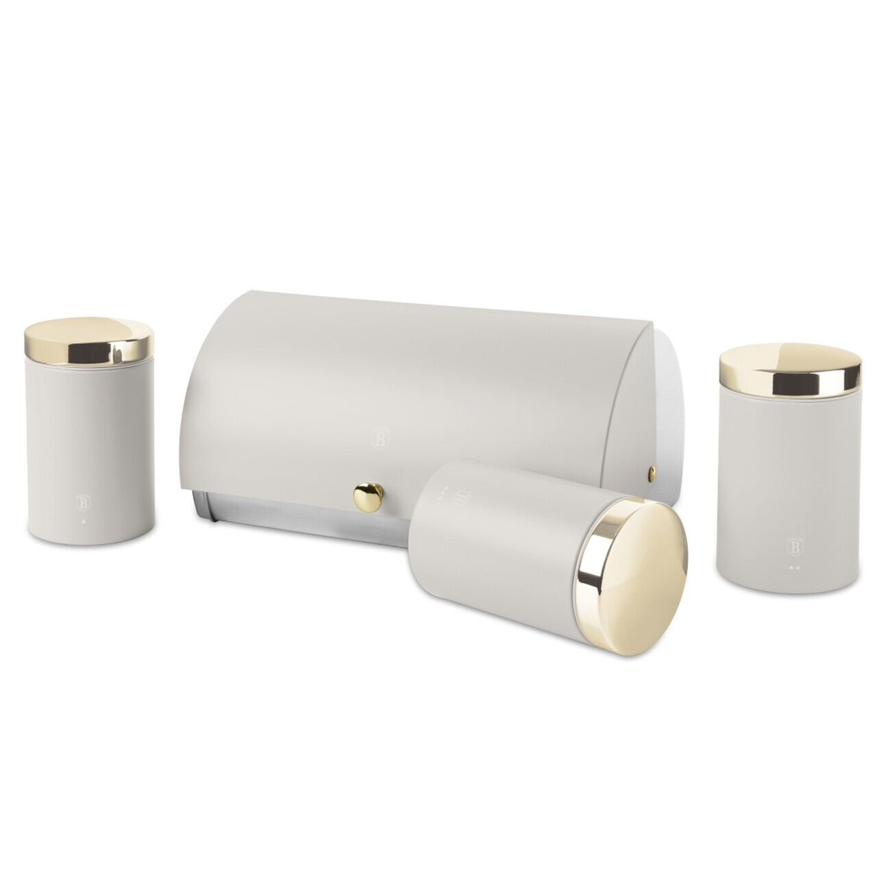 Set cutie pentru paine si 3 recipiente Berlinger Haus, Sahara, 38.5x28x18.5 cm, inox, crem - imagine 5